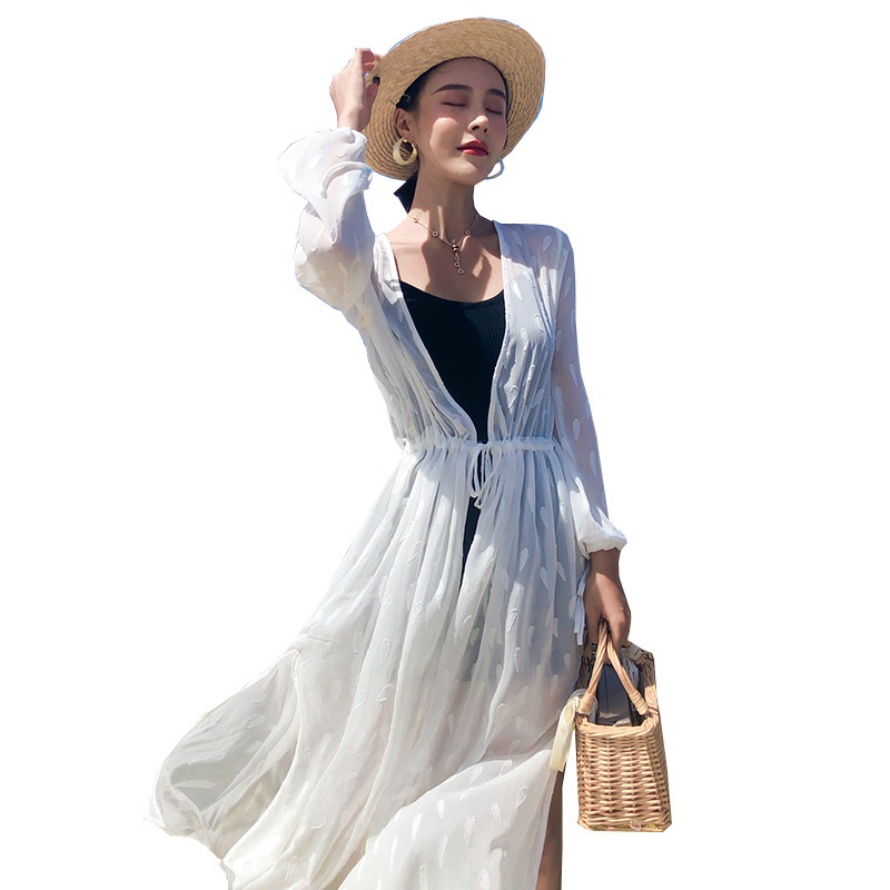 Áo khoác cardigan chiffon tay dài chống nắng thời trang đi biển mùa hè cho nữ
 | BigBuy360 - bigbuy360.vn