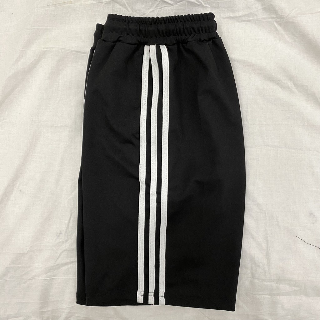 [Vải Không Xù+Co Giãn]Quần Short Nỉ Thể Thao Nam 3 Sọc, Quần Đùi Nam 3 Sọc Chất Liệu U Mì Dày Dặn  Hot Mùa Hè 2021-QD08