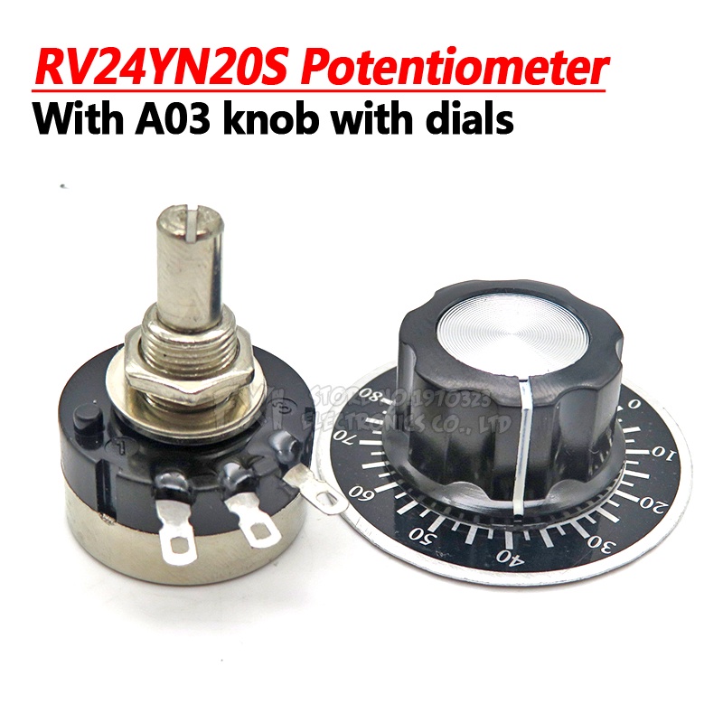 1 Bộ  Chiết Áp RV24YN20S 1K 2K 5K 10K 20K 50K 100K 1M ohm Kèm Nút Xoay A03