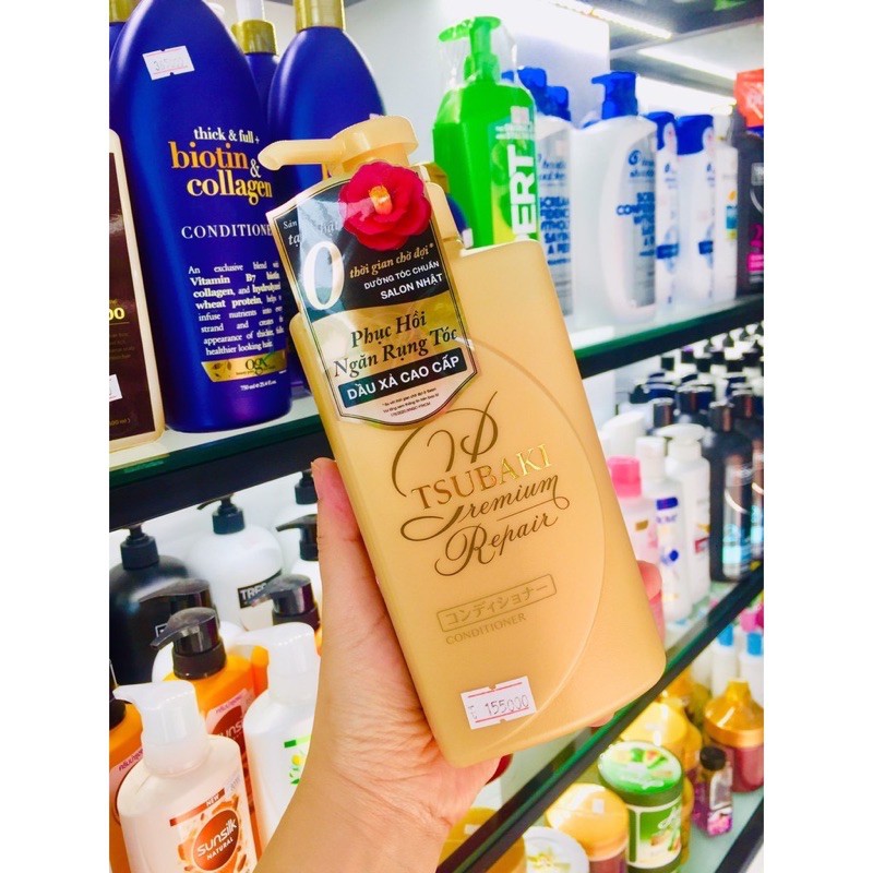 COMBO Dầu Gội Xả Tsubaki Premium Repair màu vàng phục hồi hư tổn và ngăn rụng tóc | BigBuy360 - bigbuy360.vn