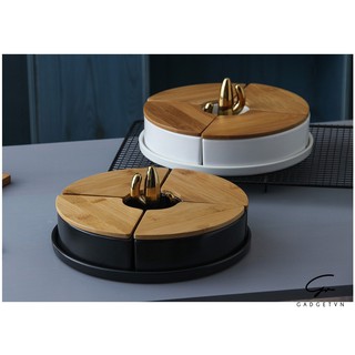Khay mứt sứ Ceramic 4 ngăn