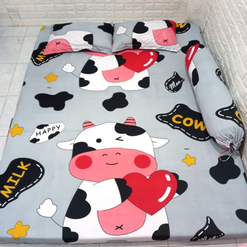 BỘ DRAP THUN HÀN QUỐC BÒ SỮA CUTE .