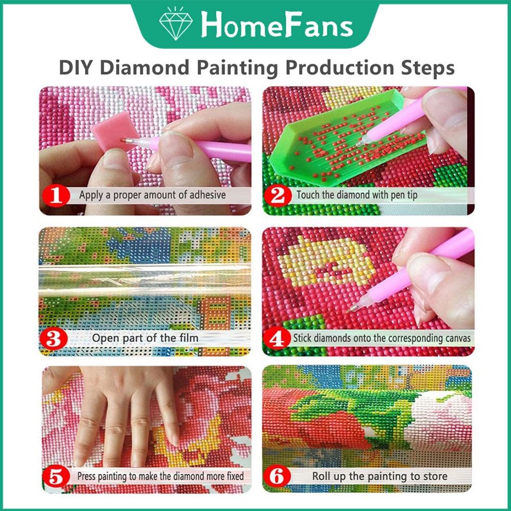 Bộ tranh đính đá 5D họa tiết cô gái hoạt hình độc đáo kích thước 30x40cm DIY