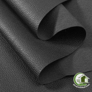 [ 1 mét ] Vải da simili PVC - vải PU giả da làm handmade màu đen