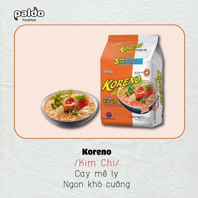 Mỳ cay Hàn Quốc Koreno JUMBO bịch 1kg