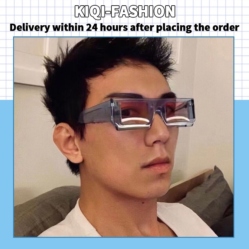 (KIQI-FASHION) COD Kính Mát Gọng Vuông Chống Tia Uv400 Phong Cách Âu Mỹ Thời Trang