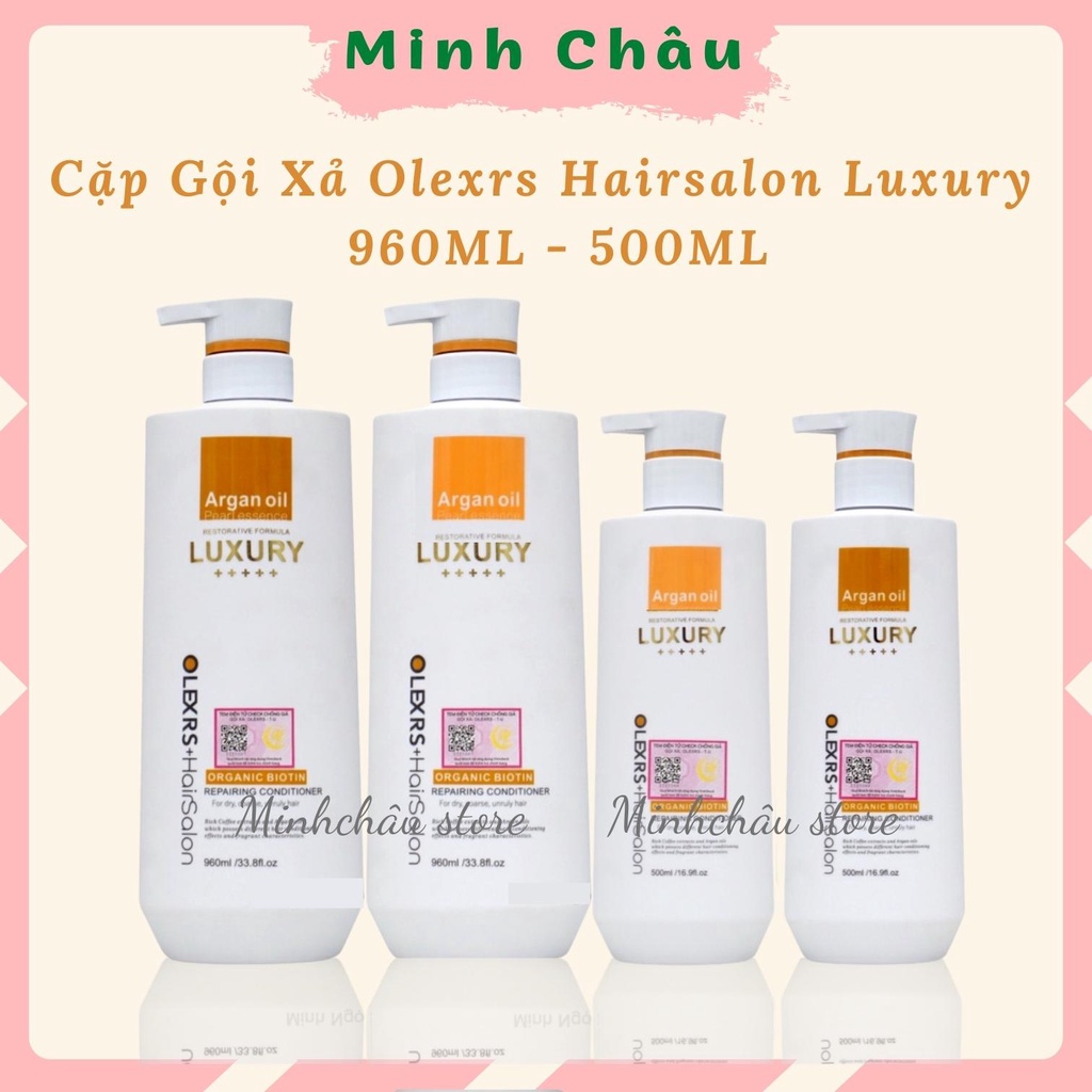 Dầu gội cặp Minhchaustore cặp gội xả Olexrs hairsalon Luxury phục hồi tóc khô xơ hư tổn ngăn rụng tóc và kích mọc tóc