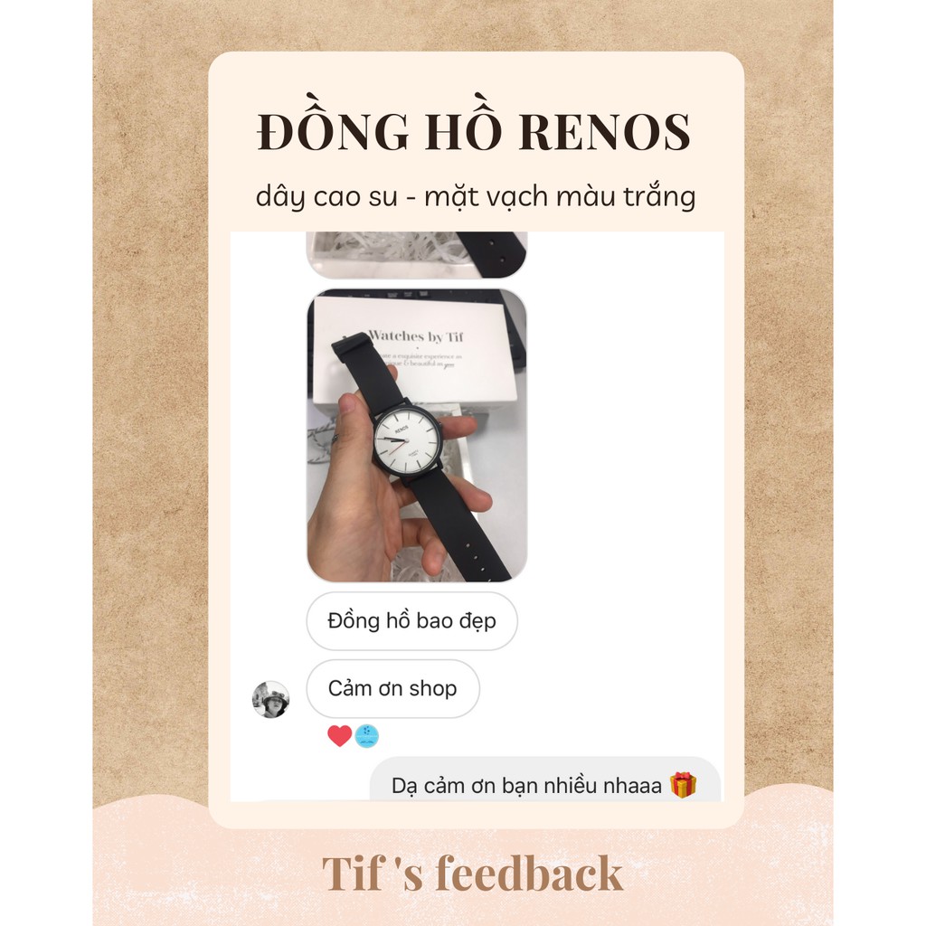 Đồng hồ cặp nam nữ dây cao su RENOS KIM mặt trắng đồng hồ đôi thể thao chính hãng Watchesbytif size 26mm & size 38mm | BigBuy360 - bigbuy360.vn