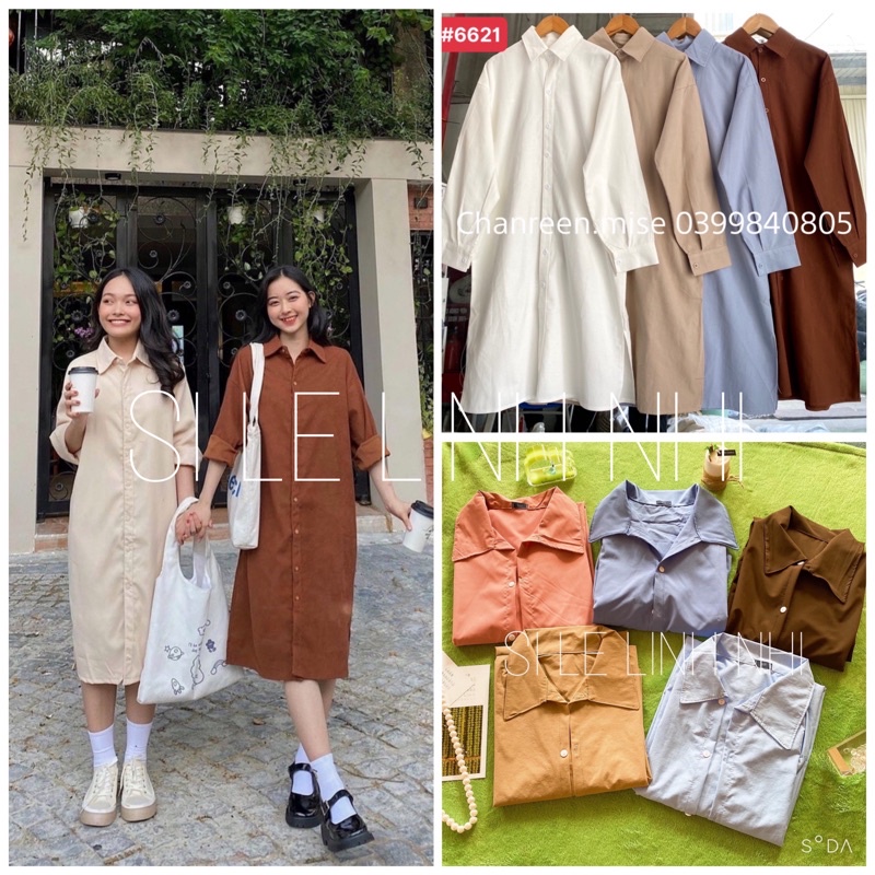 ✨Đầm sơ mi chất đũi lụa Hàn xịn xò sll đi cafe quá ư là mê 😻 | BigBuy360 - bigbuy360.vn