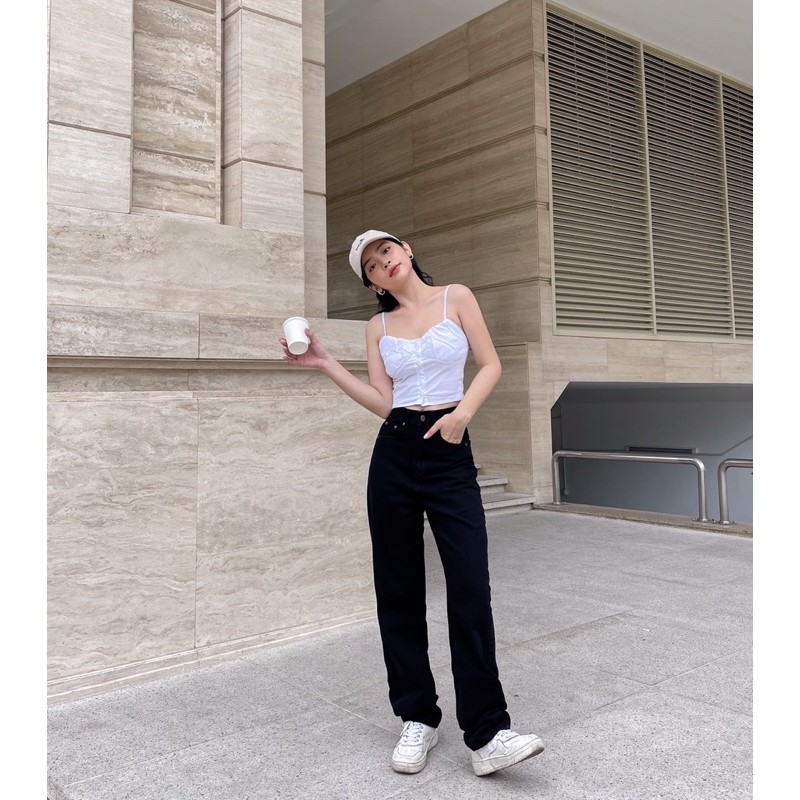 {MÃ LMHX} QUẦN JEANS ỐNG SUÔNG RỘNG LƯNG CAO KÉO DÀI CHÂN CHE KHUYẾT ĐIỂM - QUẦN JEANS NỮ ĐẸP