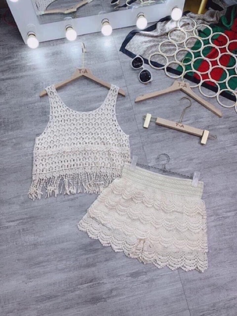 Bộ quần áo đan lưới tua rua đi biển Quảng Châu | BigBuy360 - bigbuy360.vn