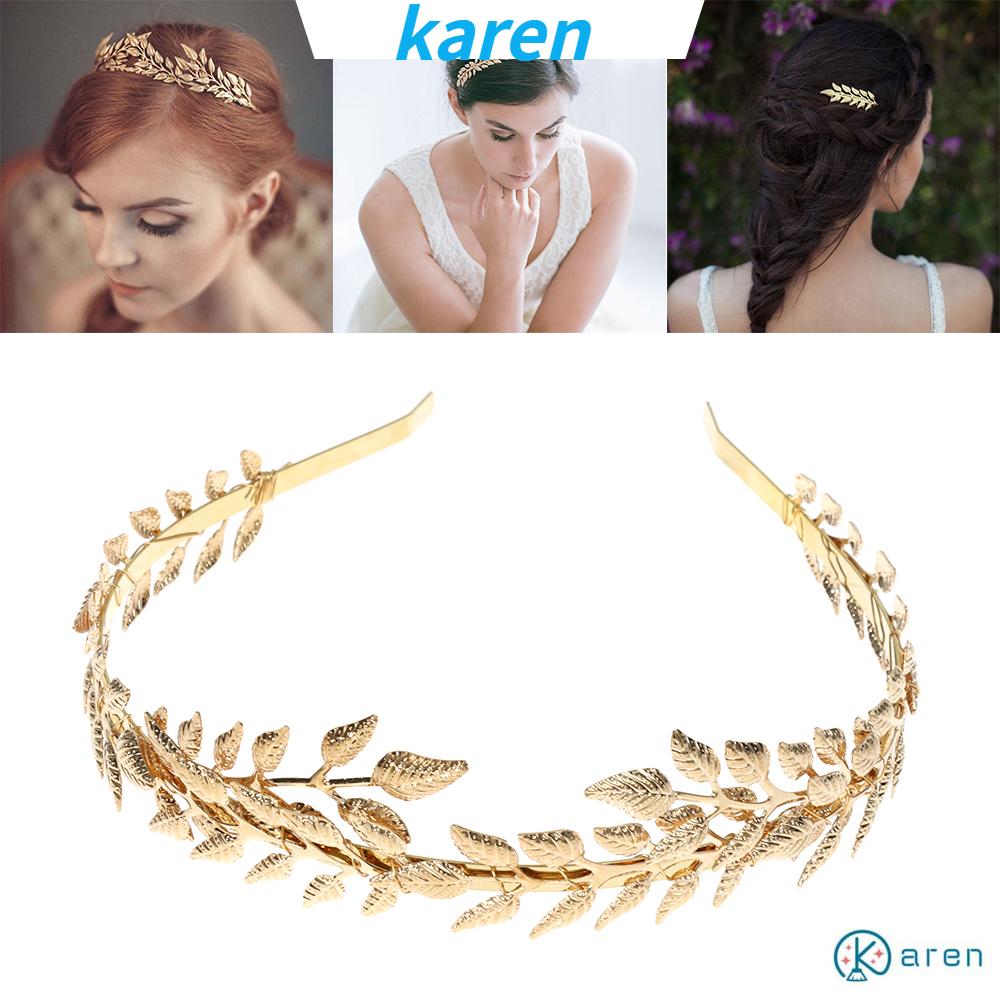 Băng Đô Cài Tóc Cô Dâu Bằng Kim Loại Kiểu Cổ Điển|Cài Tóc Hình Lá Phụ Kiện Cô Dâu