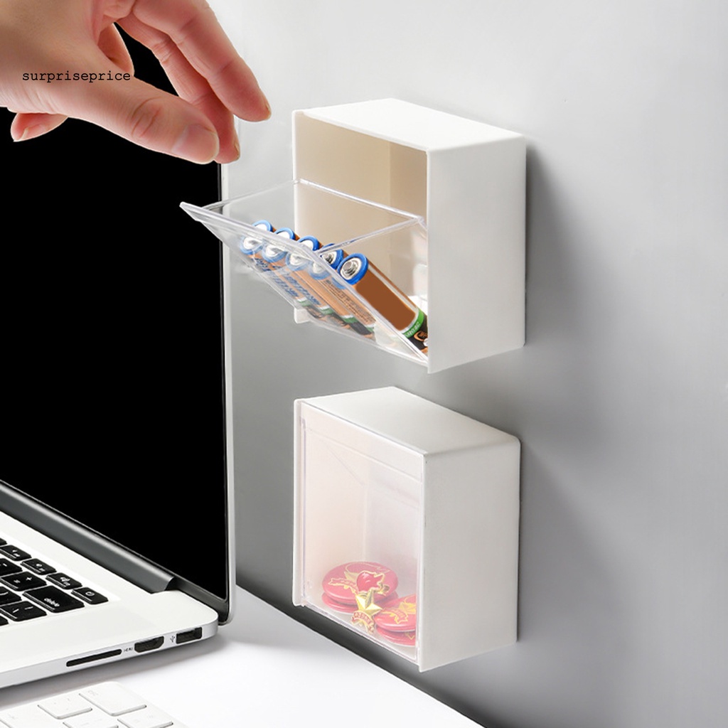 SPA Stylish Cable Holder Transparent Wall Hanging Semi-clamshell Multi-purpose Storage Box Sturdy for Storing Cotton Swabs