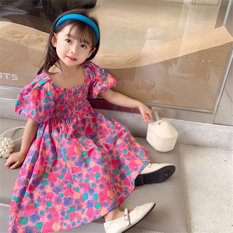 Váy bé gái họa tiết hoa dáng babydoll cực xinh G15