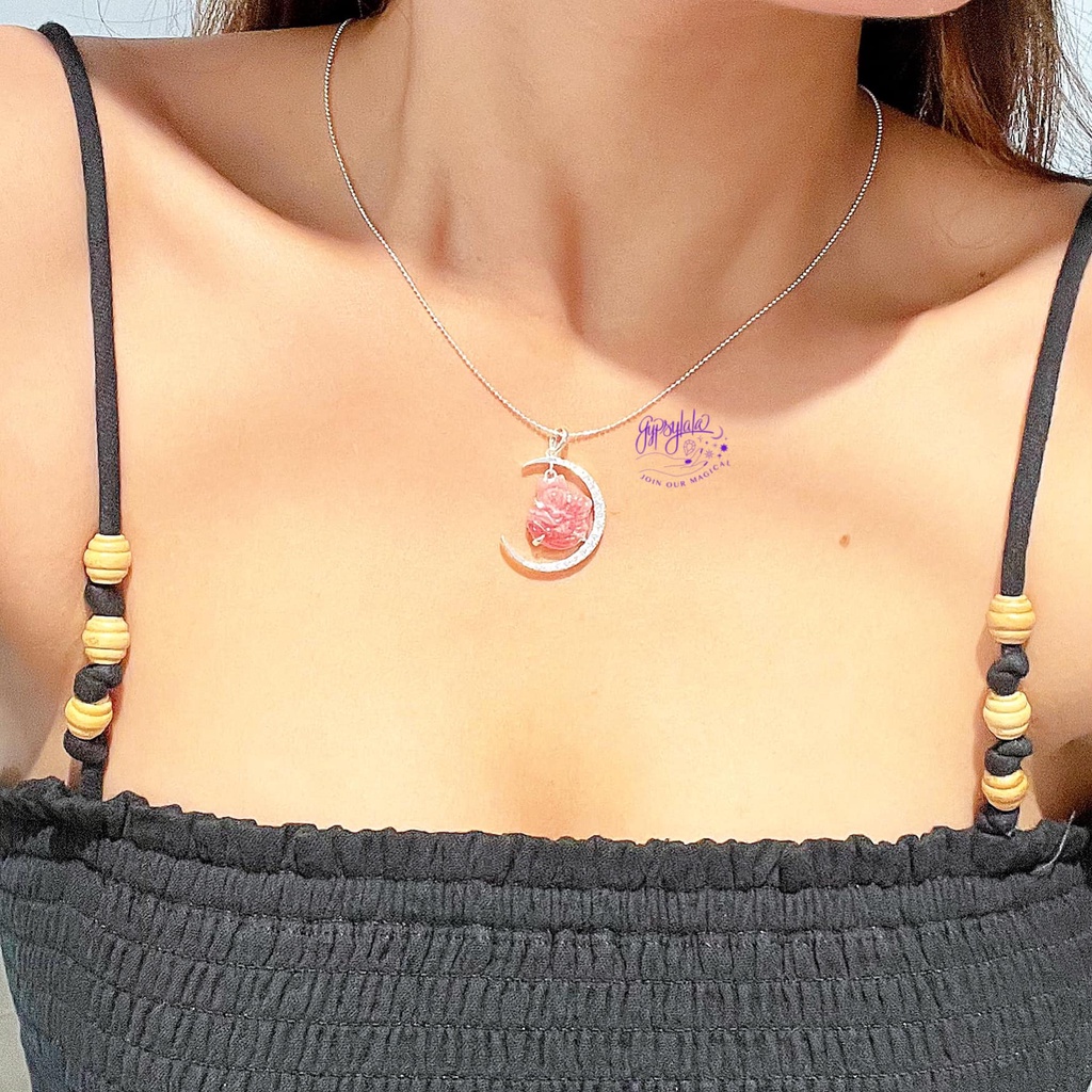Mặt Dây Chuyền Hồ Ly Hình Trăng Đá Đào Hoa Thiên Nhiên Thu Hút Tình Duyên SP002922 Gypsy.lala