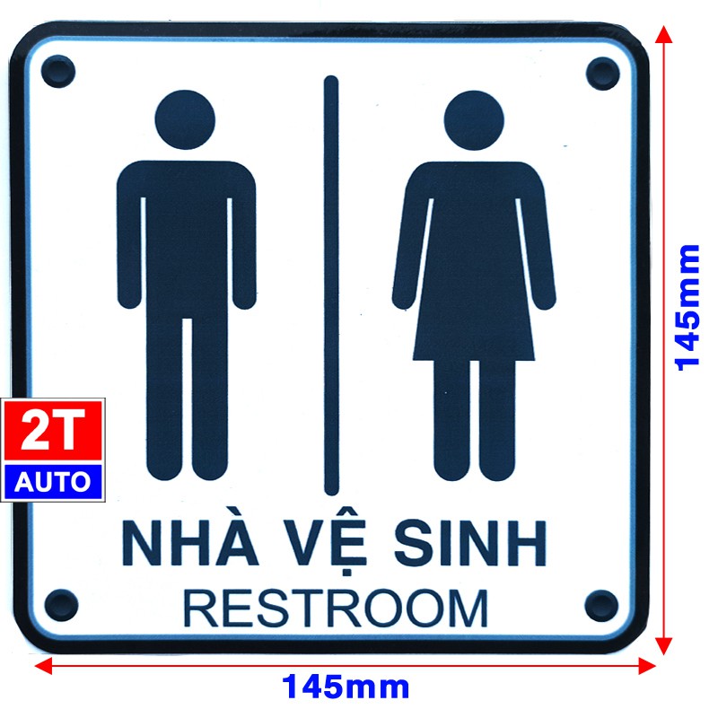 Logo tấm dán sticker nhà vệ sinh nam nữ WC restroom biển chỉ dẫn khu vệ sinh
