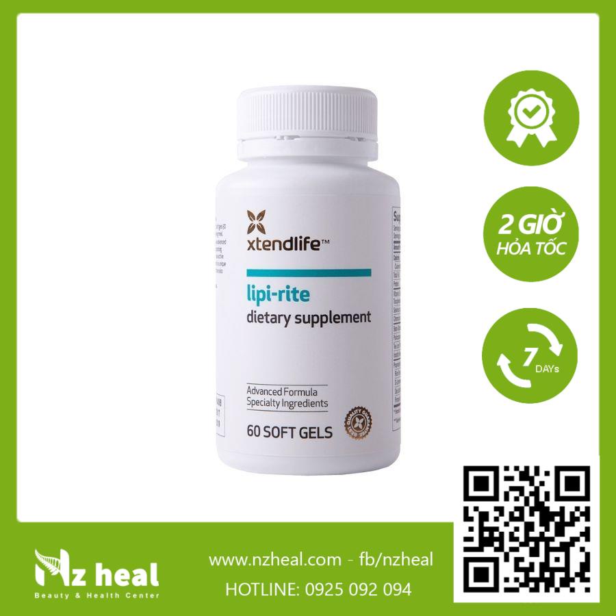 [Hỏa tốc] Viên Uống Giảm Mỡ Máu Cholesterol Xtend-Life Lipi Rite (60 Viên)