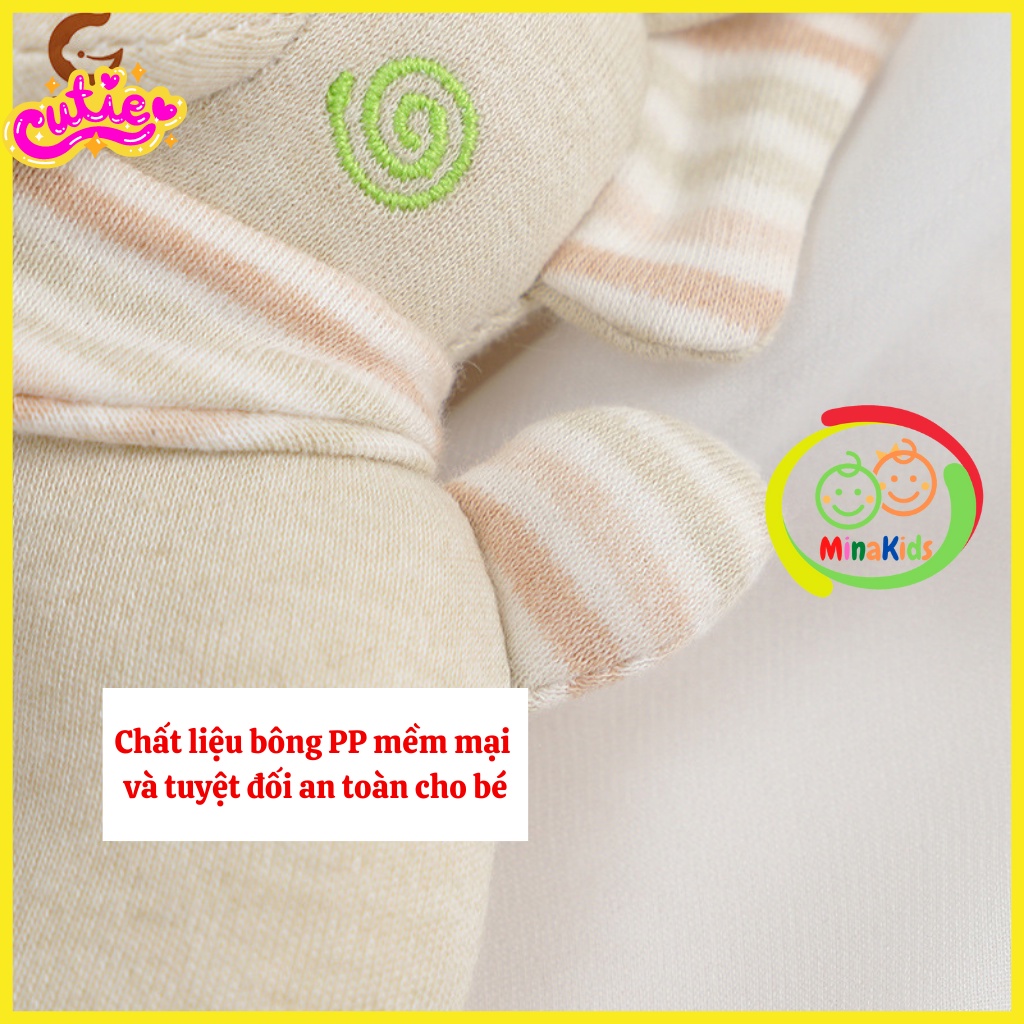 Thú Nhồi Bông Lục Lạc Xúc Xắc Cầm Tay Đồ Chơi Cho Bé Sơ Sinh MamiBeby 100% Cotton Organic An Toàn Cho Bé TCT21
