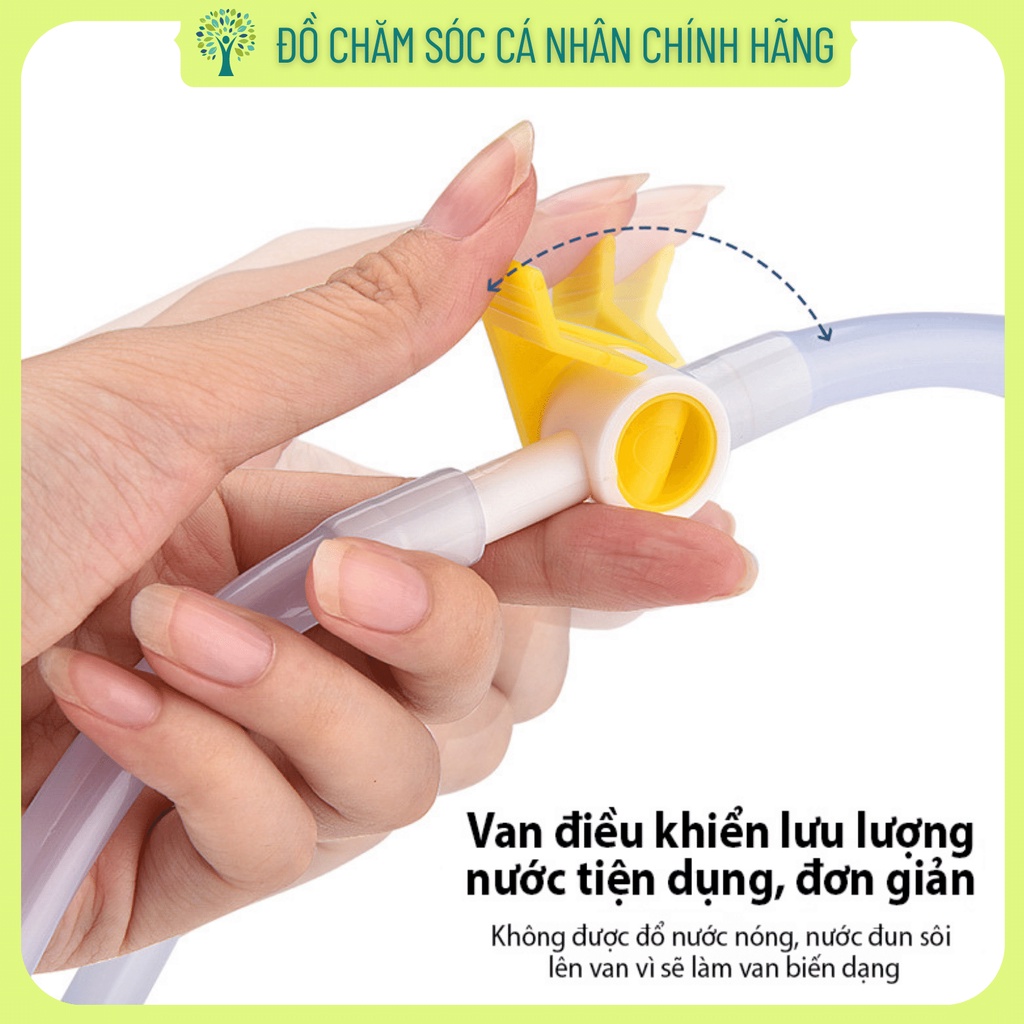Bộ dây truyền và đầu truyền silicone enema thụt tháo đại tràng thải độc cà phê 2m