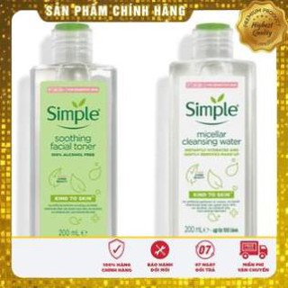 [freeship] combo 2 sản phẩm simple (nước tẩy trang simple 200ml và nước hoa hồng simple 200ml)