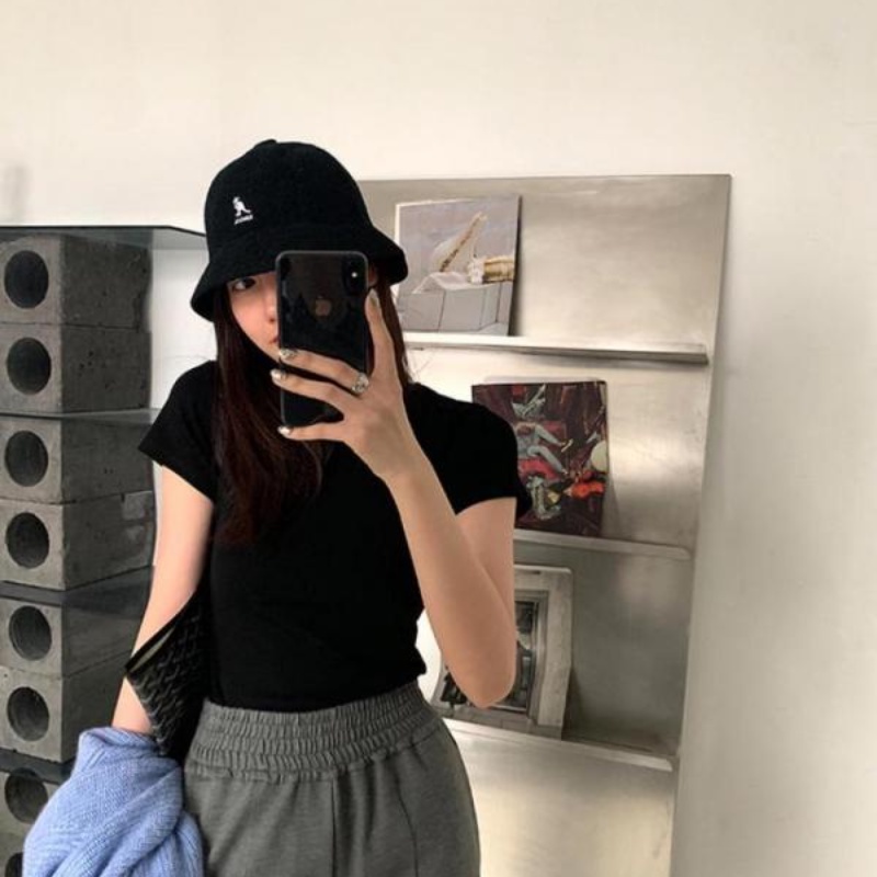 Áo thun MURIOKI tay ngắn cổ tròn ôm dáng vừa vặn thời trang 2020 dành cho nữ