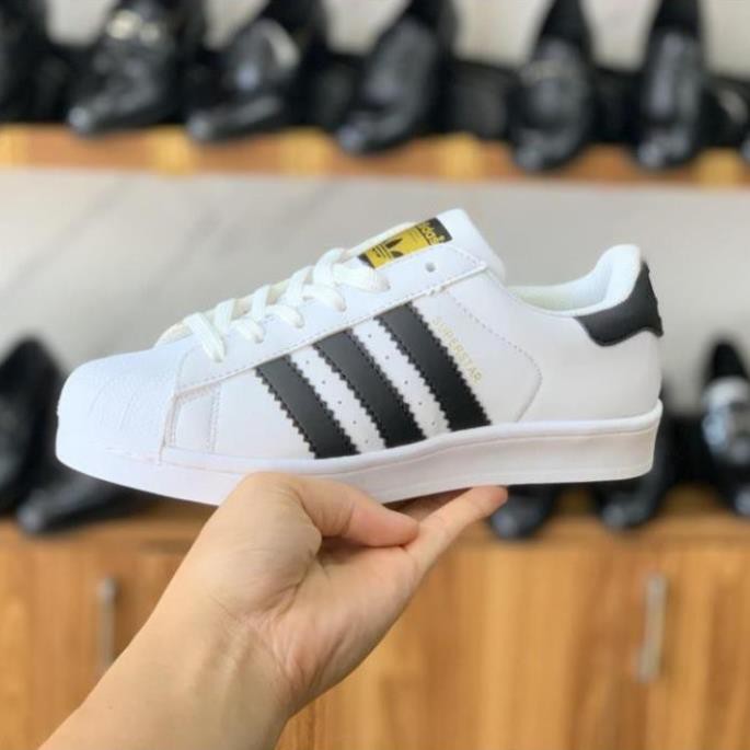 Giày thể thao mũi SÒ trắng 3 sọc superstar, giày sneaker nam nữ mới nhất