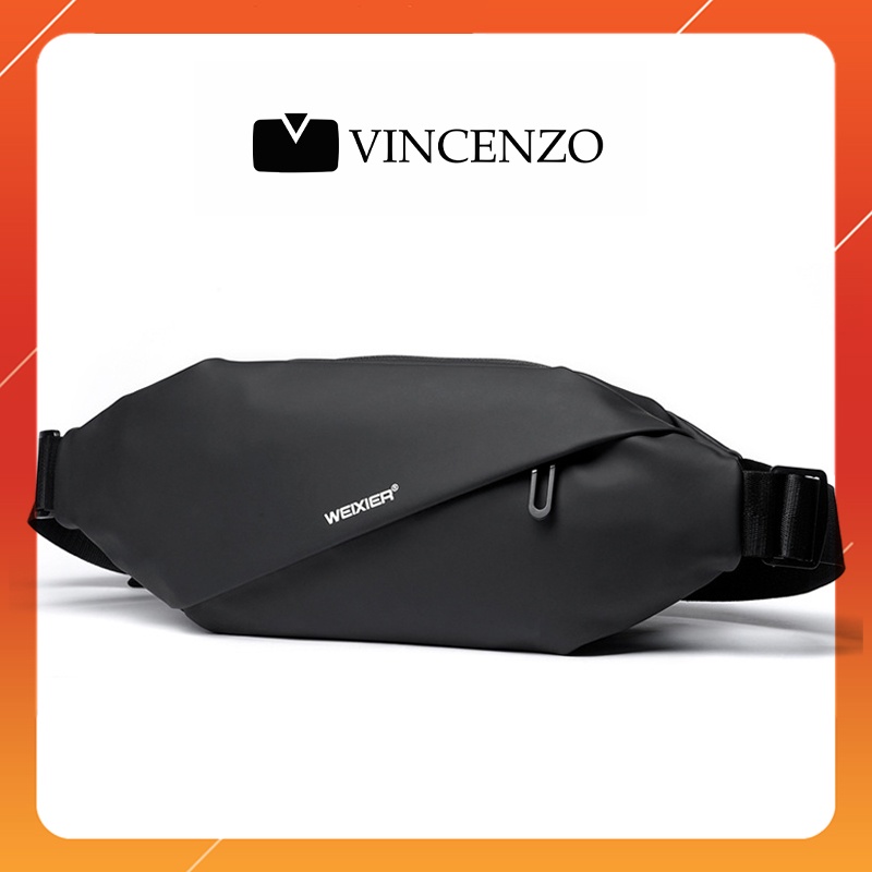 Túi đeo chéo unisex nhiều ngăn nhỏ gọn siêu nhẹ chất liệu vải oxford chống nước chống xước weixier