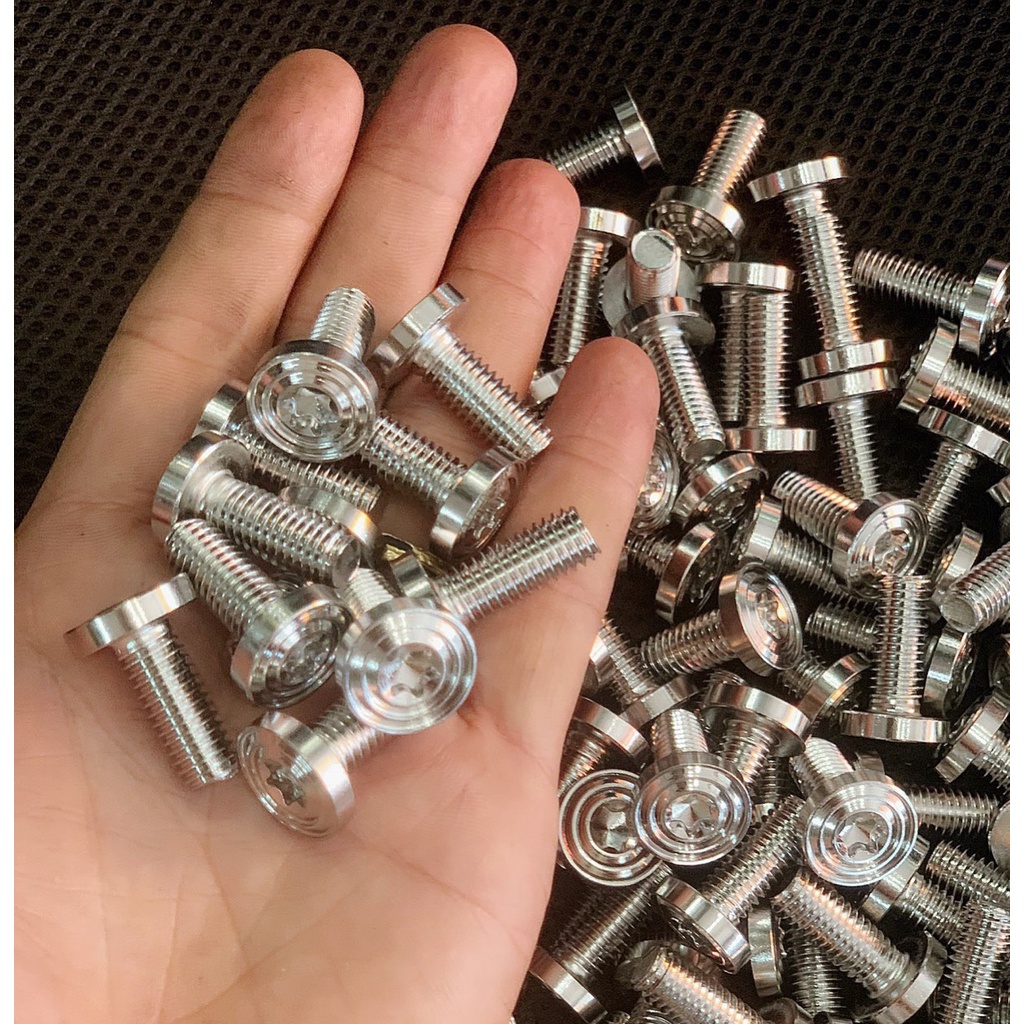 Ốc Inox Mẫu Thái Đầu Dù V2 Lục Giác Bông 5Li 6Li 8Li