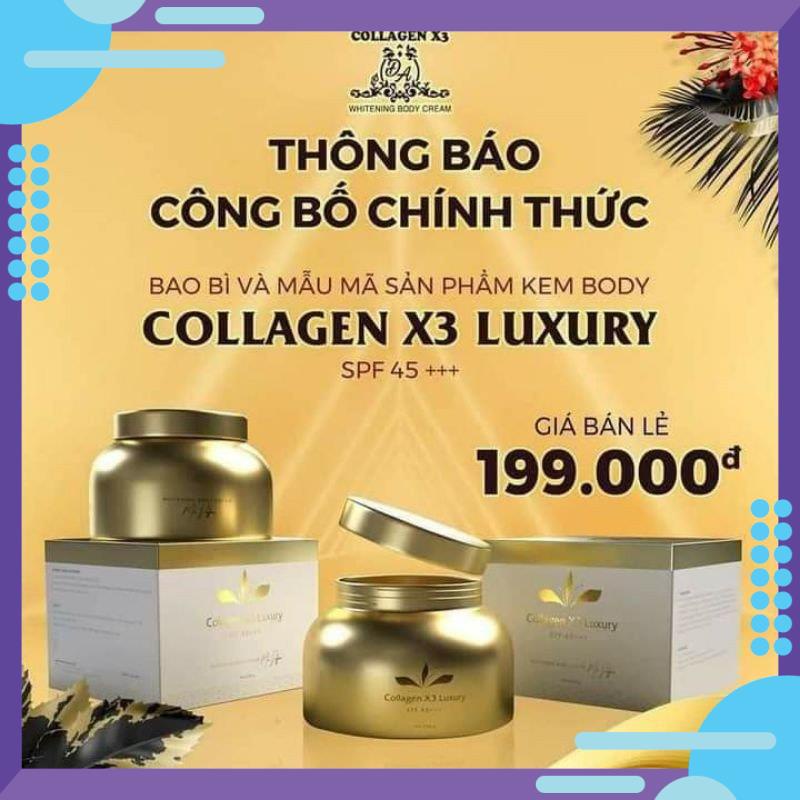 KEM BODY COLLAGEN X3 LUXURY CHÍNH HÃNG FREE SHIPtrắng da dưỡng thể  ủ trắng dưỡng da