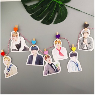 Sticker Bangtan kèm kẹp gỗ siêu đáng iu