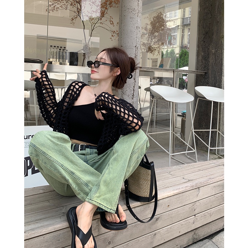 Áo Khoác cardigan Dệt Kim Tay Dài Chống Nắng Thời Trang Cho Nữ