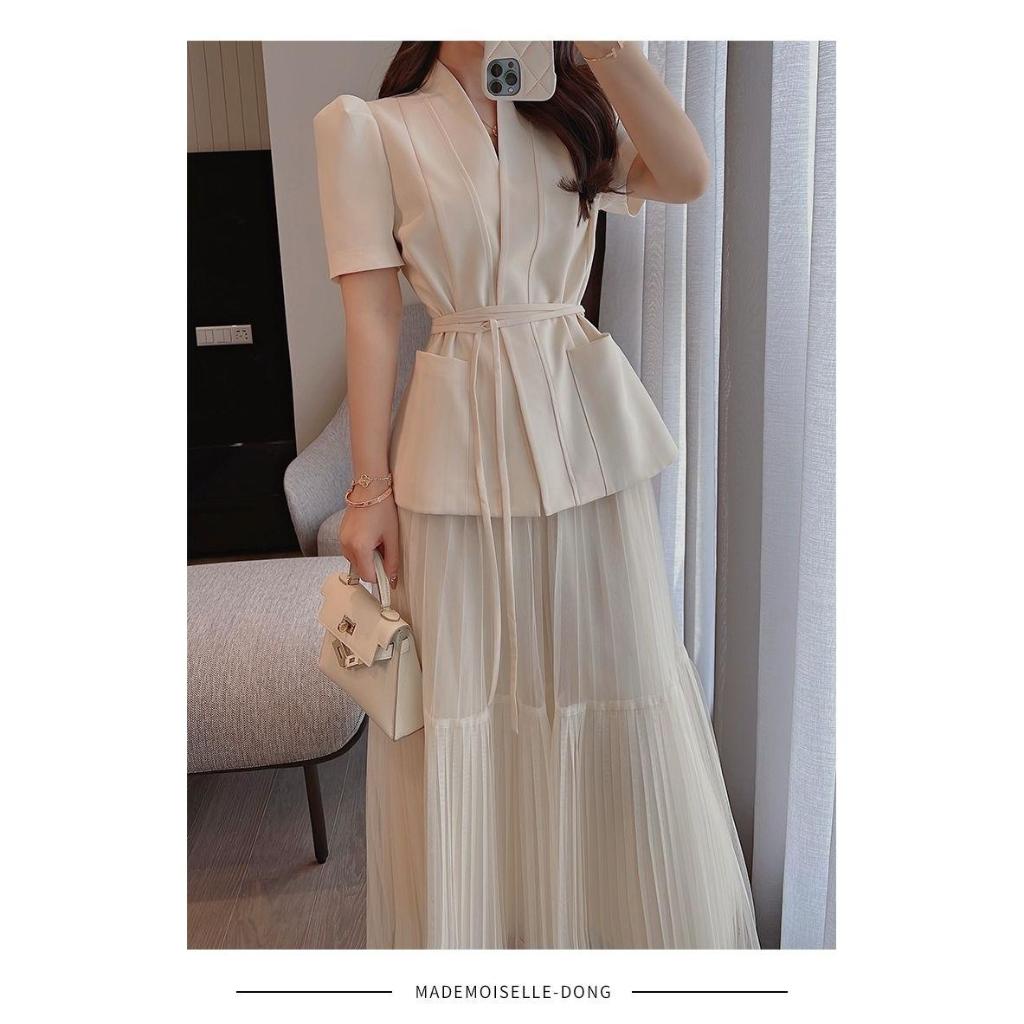 HOMLIV Set Áo Thun Ngắn Tay + Chân Váy Thời Trang Nữ