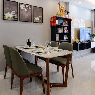  Bộ bàn ăn Grace mặt đá Marble thương hiệu Hoàng Lê Mộc
