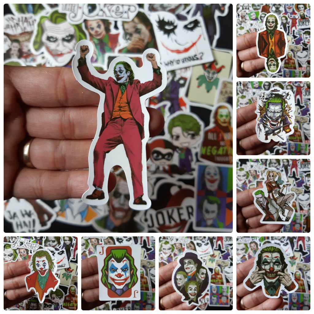 Bộ Sticker dán cao cấp chủ đề JOKER - Dùng dán Xe, dán mũ bảo hiểm, dán Laptop...