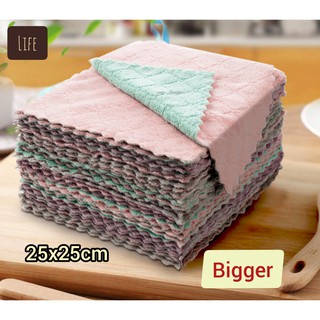 Combo 5 khăn lau bếp đa năng siêu thấm hút 25x25 khăn bông lau bát khăn lau bàn khăn đa năng set 5 set 10