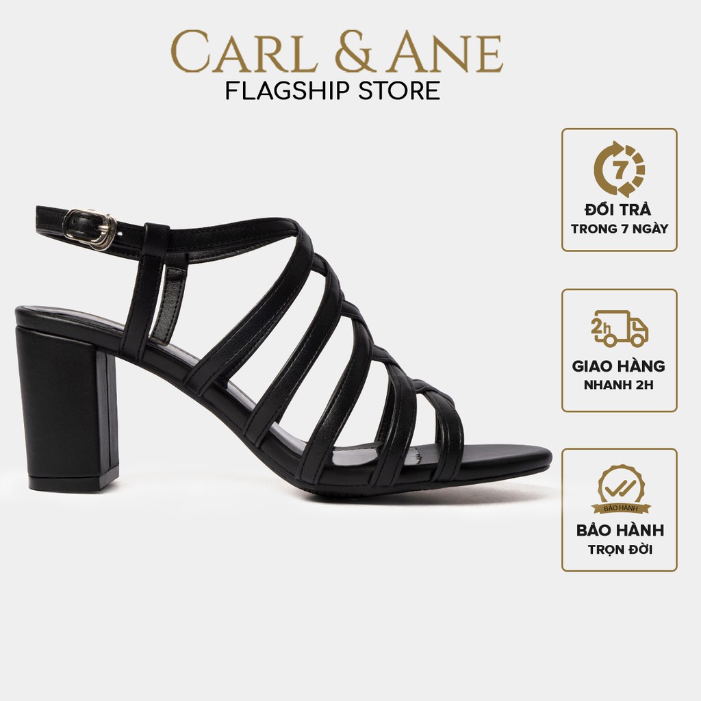 Carl & Ane - Sandal cao gót nữ kiểu dáng chiến binh thời trang màu đen _ CS001