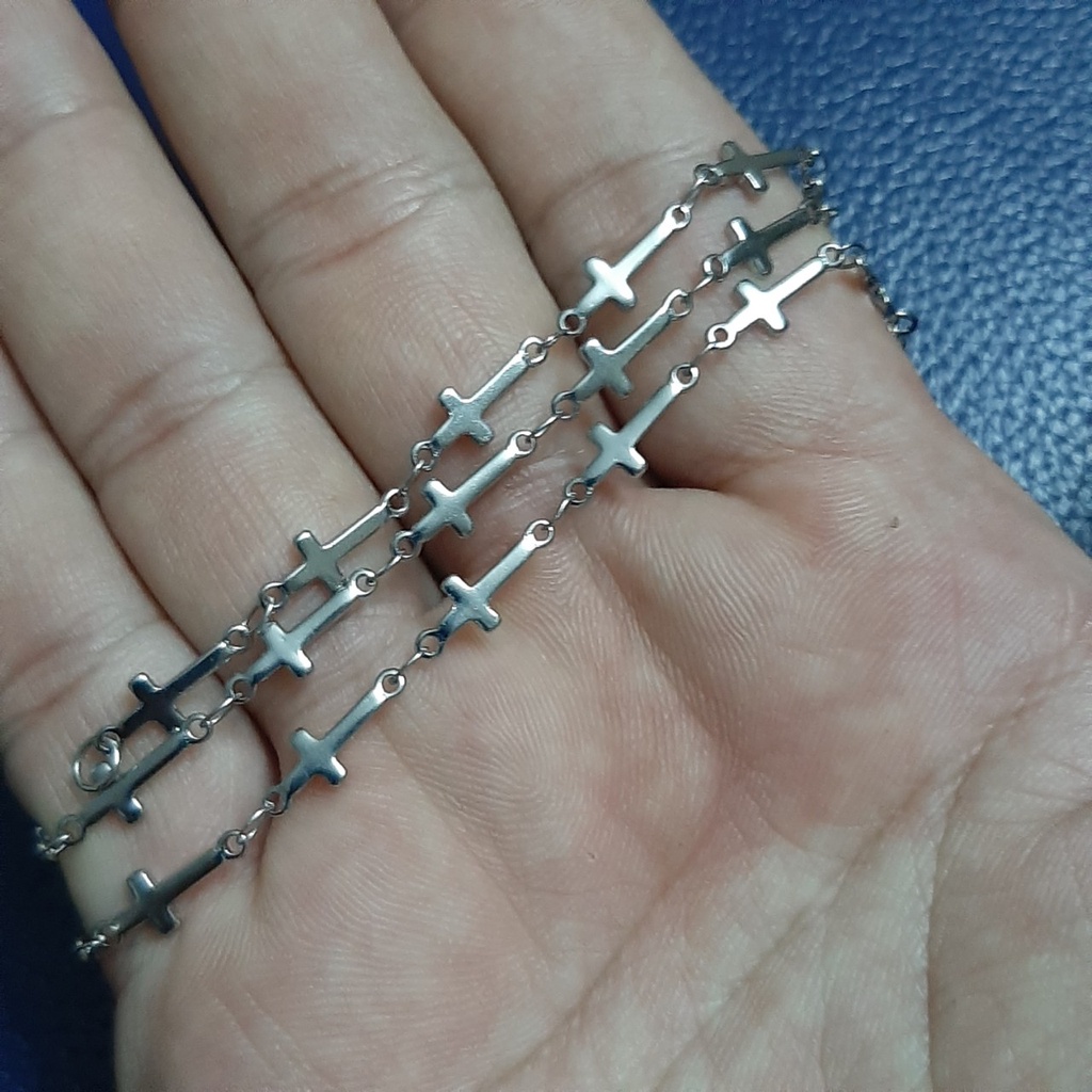 Dây chuyền inox kiểu chuỗi thánh giá 2mm đẹp, không đen, không gỉ, hợp thời trang