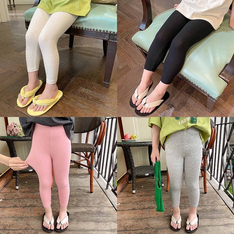 Quần Legging Dài Bé Gái Vải Zip Chất Lượng Cao Co Giãn Tốt