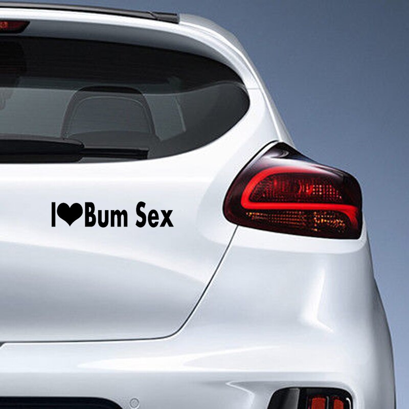 Decal dán trang trí xe hơi họa tiết I Love Bum Sex bằng chất liệu Vinyl kích thước 15.7CM*3.4CM