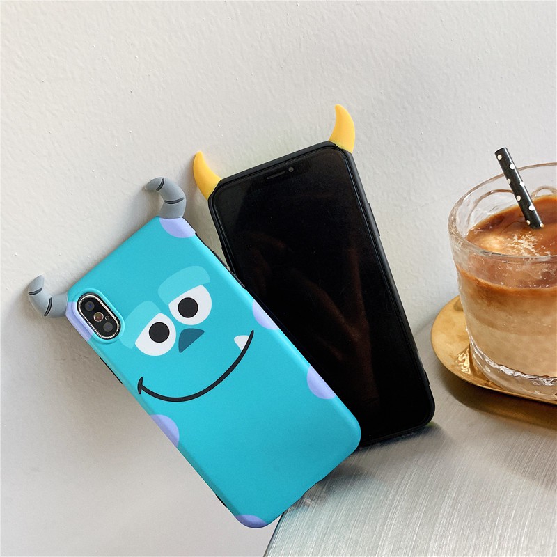 Ốp lưng iphone Cặp đôi nhà Monster - ỐP lưng XƯỞNG QUÁI VẬT gắn sừng - Ốp Iphone dt01