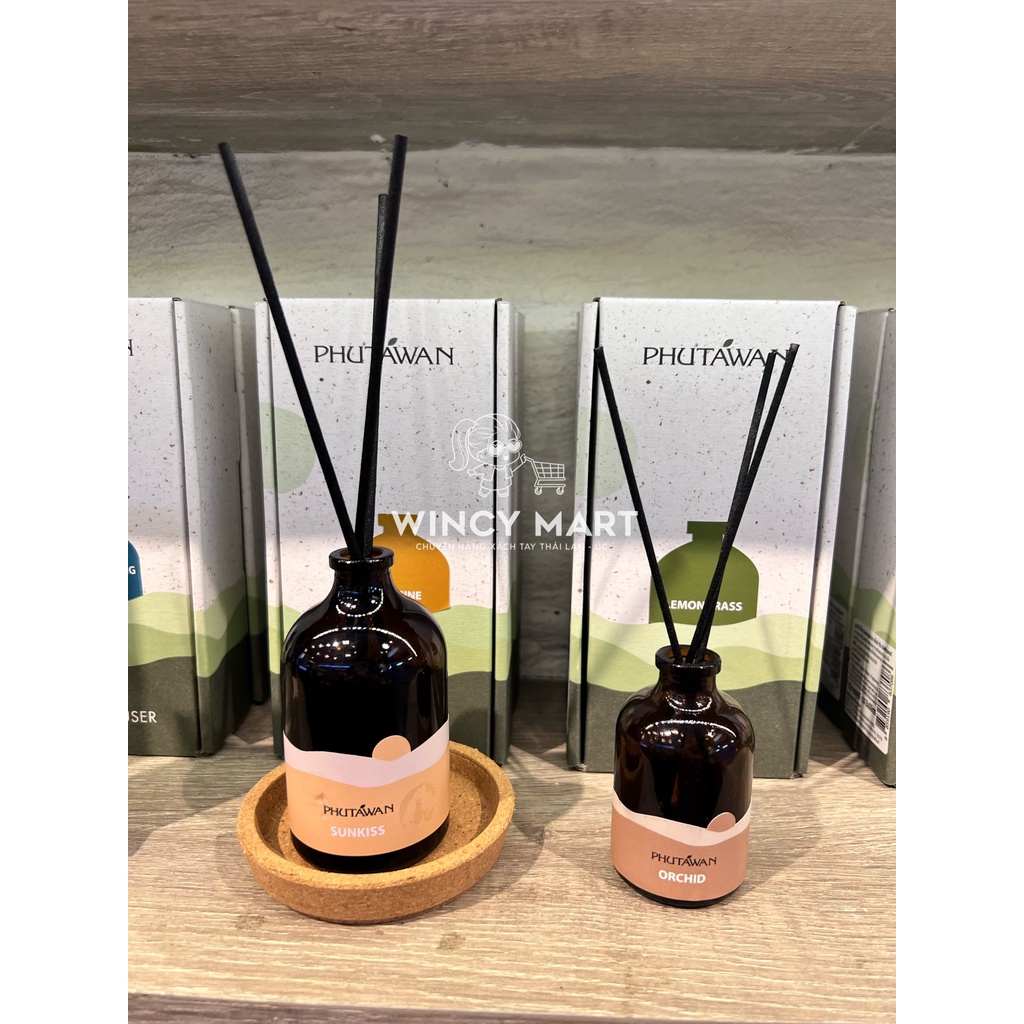 [Hộp Giấy] Tinh Dầu Thơm Phòng Phutawan Aroma Reed Diffuser Que Gỗ Mẫu Mới Cao Cấp Chính Hãng Thái Lan - Wincy Mart