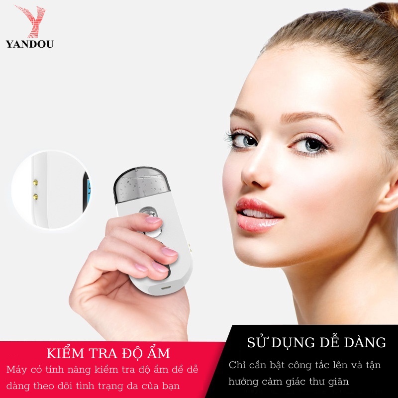 [Mã LTBAUAB15 giảm 7% đơn 99K] Máy phun sương cầm tay Yandou PS1810 kiểm tra độ ẩm da kèm cáp sạc USB