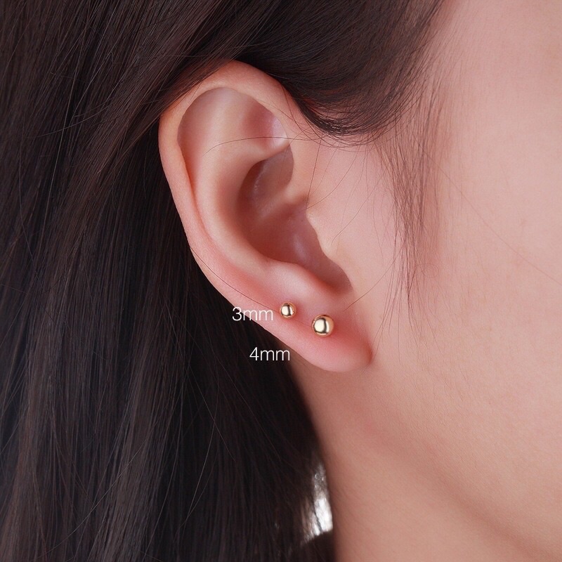 Bông tai bi titan quả tạ đuôi vặn cam kết không đen không gỉ