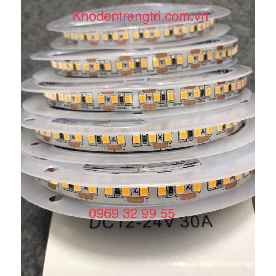Dây Led Dán 2835, 12V,16W/m, Loại 168Led/m. Led dán công suất cao. Dùng cho Thanh Nhôm định hình. Bh 1 năm