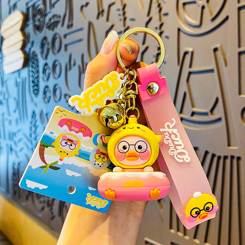 Móc Khóa Hình Vịt Con Xinh Xắn Hoạt Hình