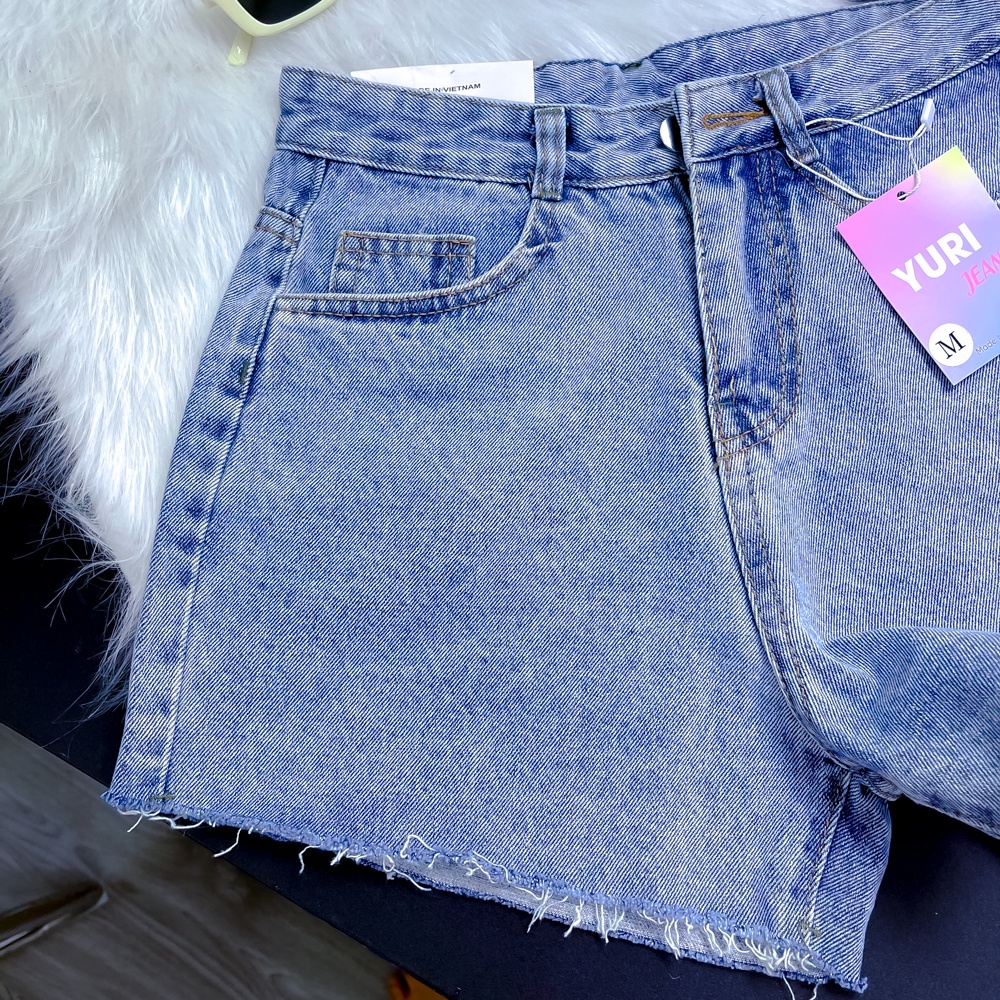 Quân Jean Short Nữ Lưng Cao Basic Màu Xanh Nhạt,Đậm Size S M L Shop Yuri Jeans | BigBuy360 - bigbuy360.vn