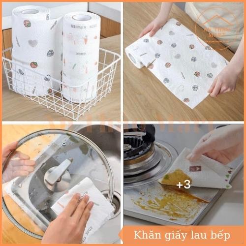 Cuộn Giấy Lau Bếp Đa Năng, Khăn Giấy Trắng Có Thể Giặt Được