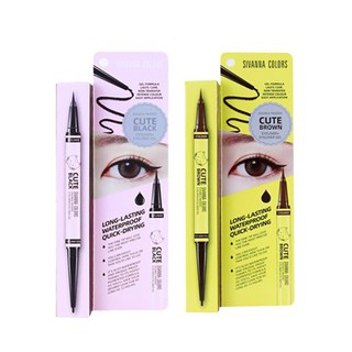 Kẻ Mắt 2 Đầu Sivanna Colors Double Headed Long Lasting WaterProof Quick Drying Eyeliner #02