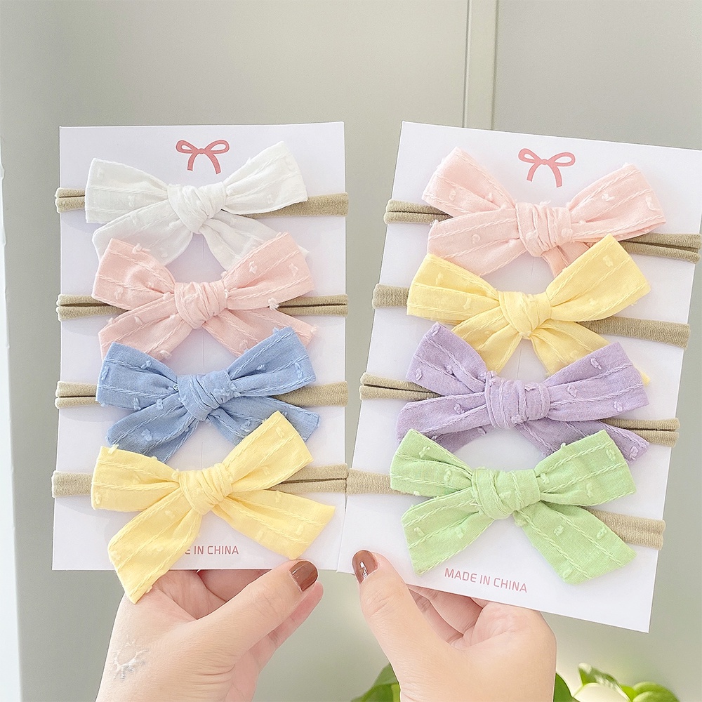 KIDSBOWS Set 4 Băng Đô Đính Nơ Dễ Thương Cho Bé
