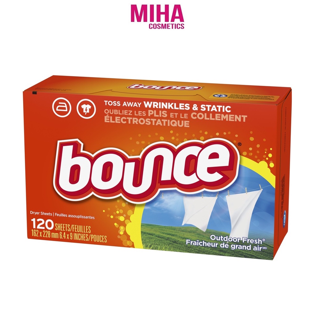 Giấy Thơm Quần Áo Bounce Fabric Softener Sheets Outdoor Fresh USA